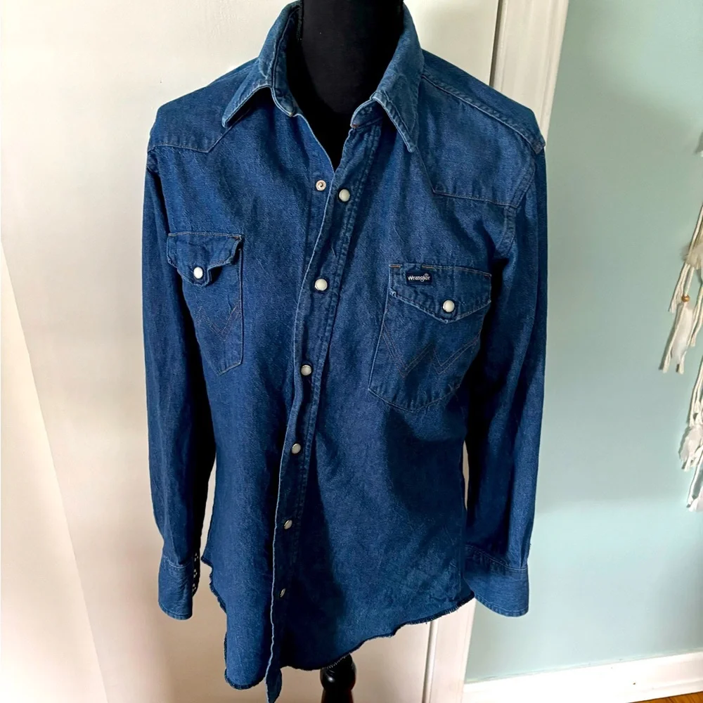 Vintage Wrangler Denim button up - Picture 1 of 12